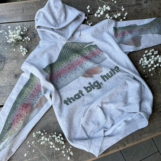ADULT Rainbow Trout Fish Story Statement Hoodie and Sweatshirt