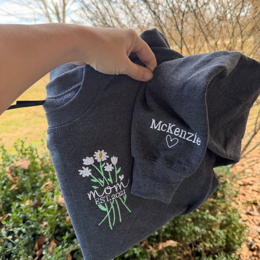 Left Chest Floral Sweatshirt