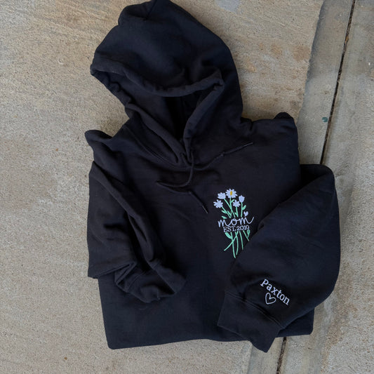Left Chest Floral HOODIE