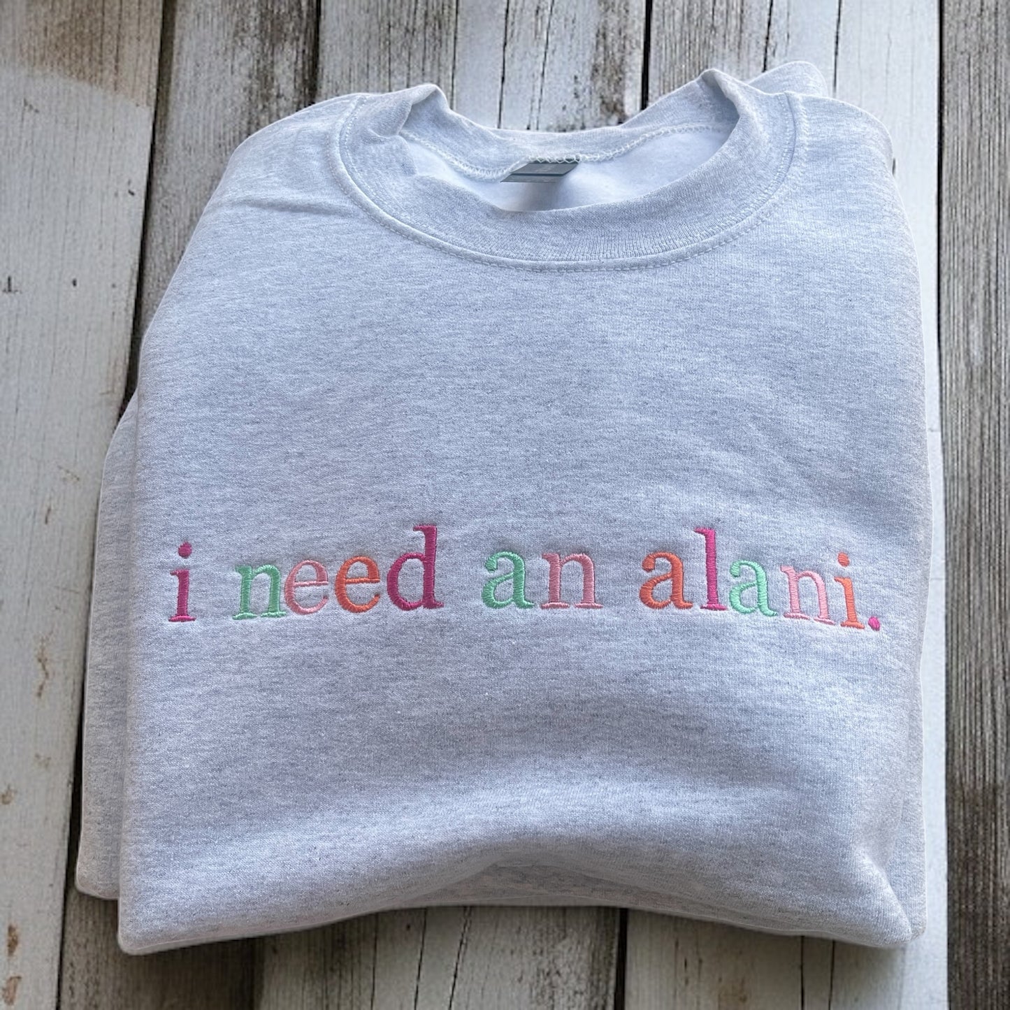 Custom colorful embroidered quote