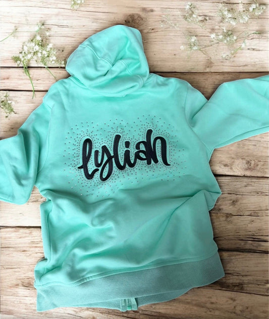 Custom Embroidered Sparkle Zip Hoodie