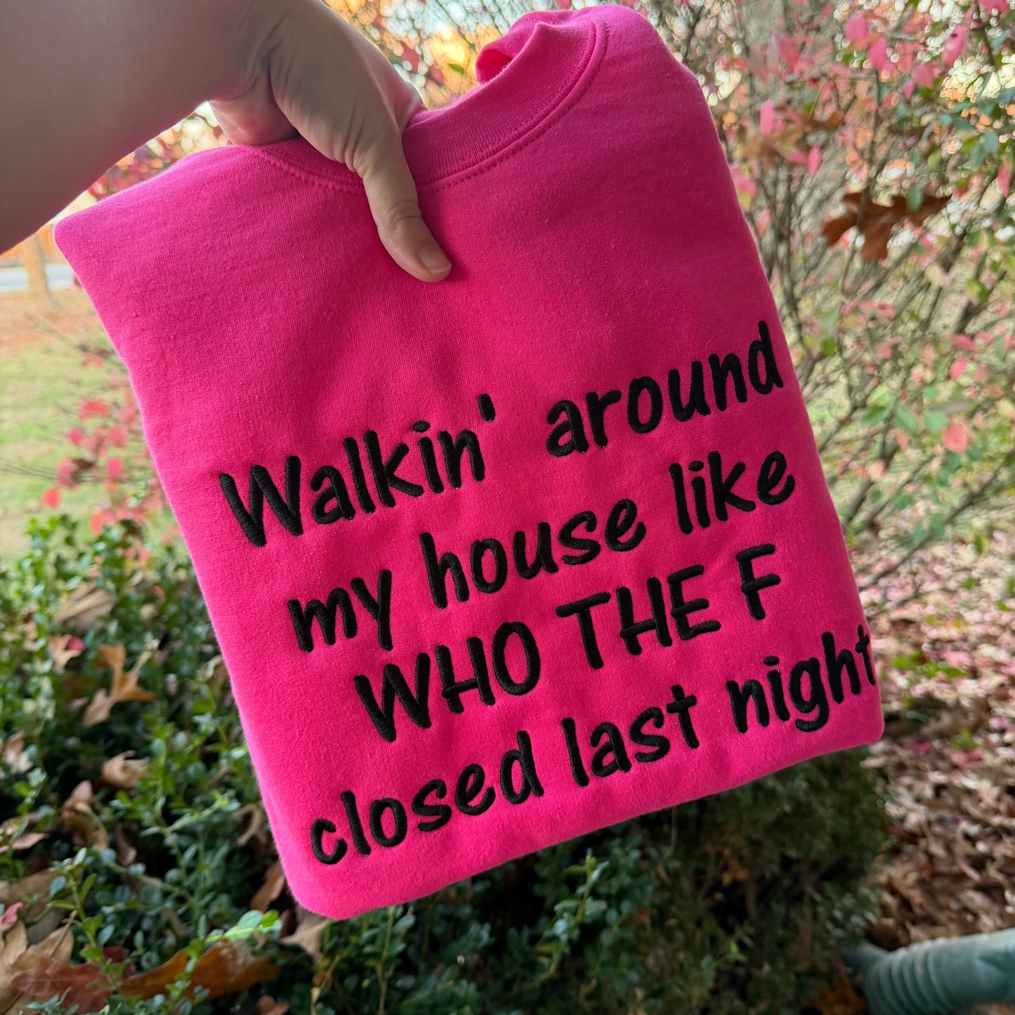Who the F Closed Embroidered Sweatshirt