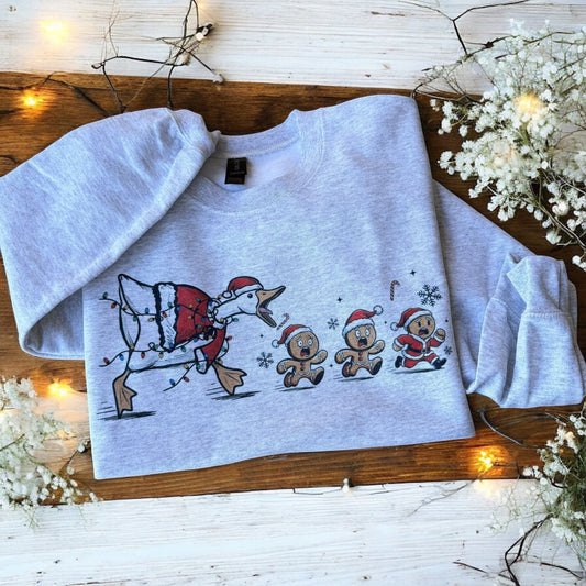 Christmas Duck and Gingerbread Chase Sweatshirt