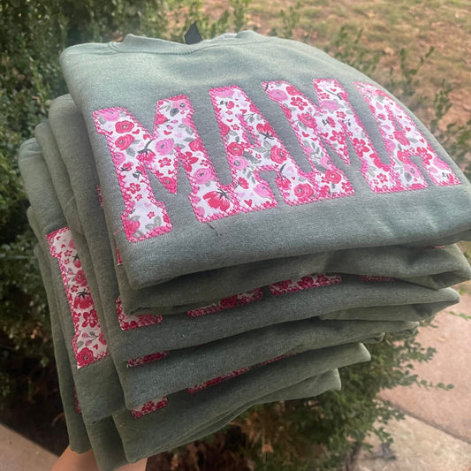 Floral mama sweatshirt or hoodie