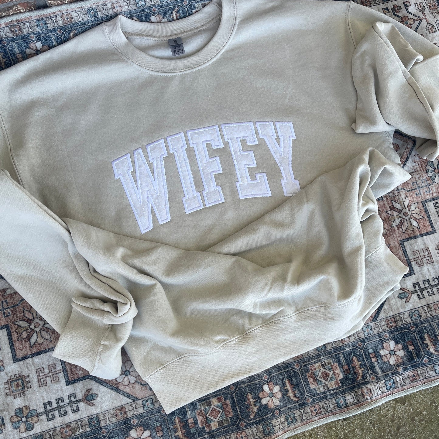 Keepsake satin stitched wifey sweatshirt