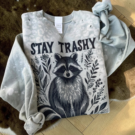 Stay Trashy Distressed Sweatshirt